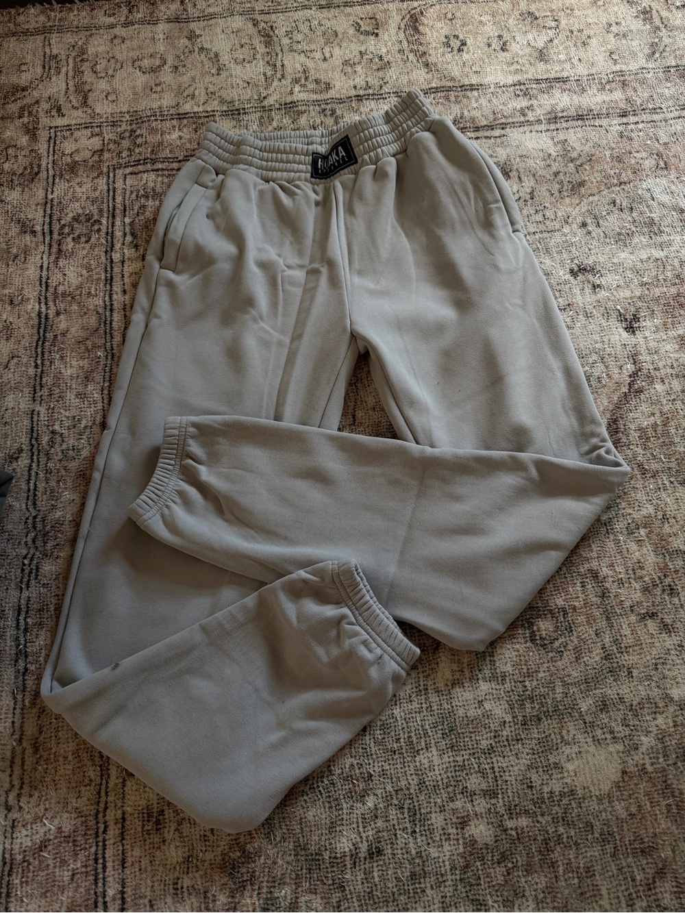 Casual Light Gray Track Joggers with Elastic Waistband